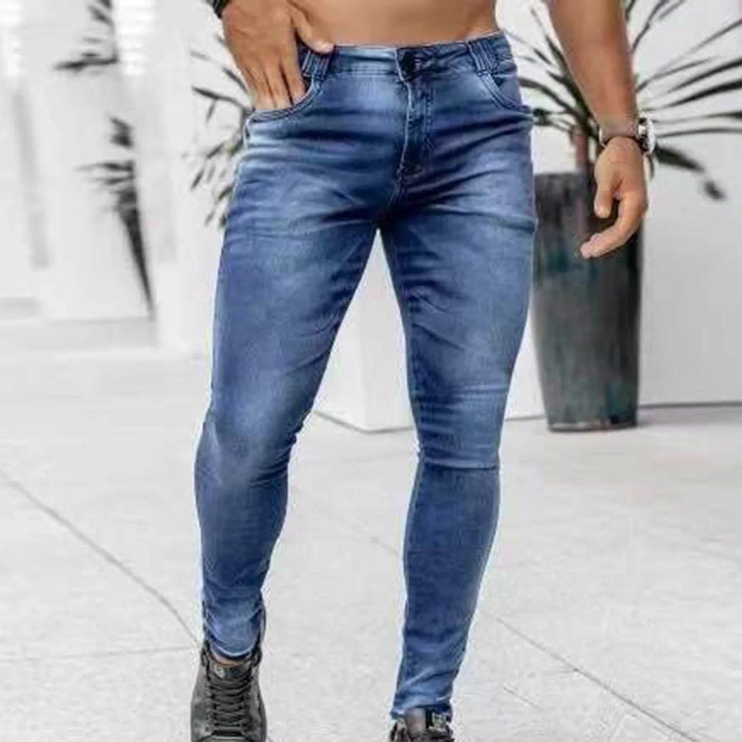 WHooHoo Men's Skinny Stretch Denim Pants - Low Waisted Casual Jeans - Buy Center US