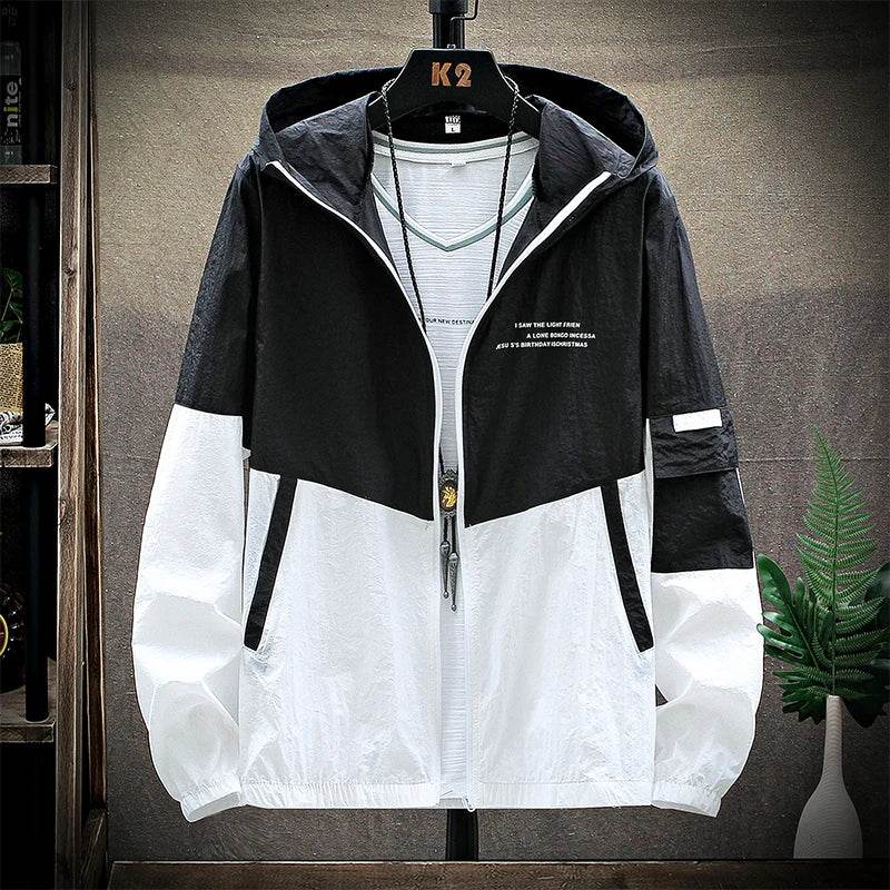 Ultra Light Hooded Windbreaker Jacket for Men - UV Sun Protection Size Options - Buy Center US
