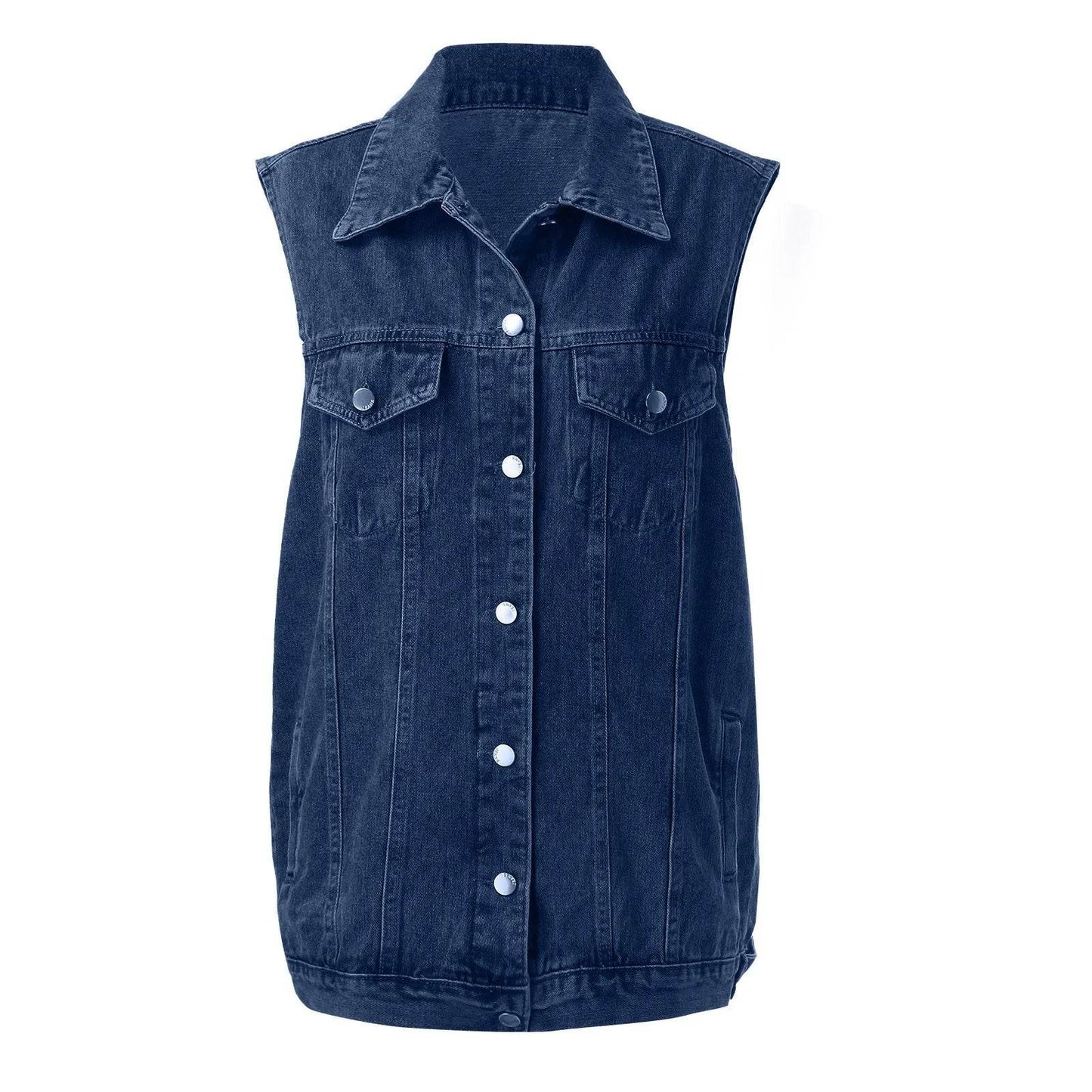 KLV Women's Vintage Oversized Denim Jacket - Casual Spring/Summer Wear - Buy Center US