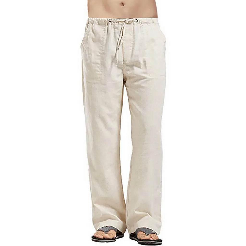 2025 Men's Cotton Linen Pants - Casual Breathable Summer Trousers - Buy Center US