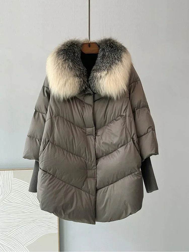 Women's Winter Down Jacket - 90% White Duck Down, Detachable Collar - Buy Center US