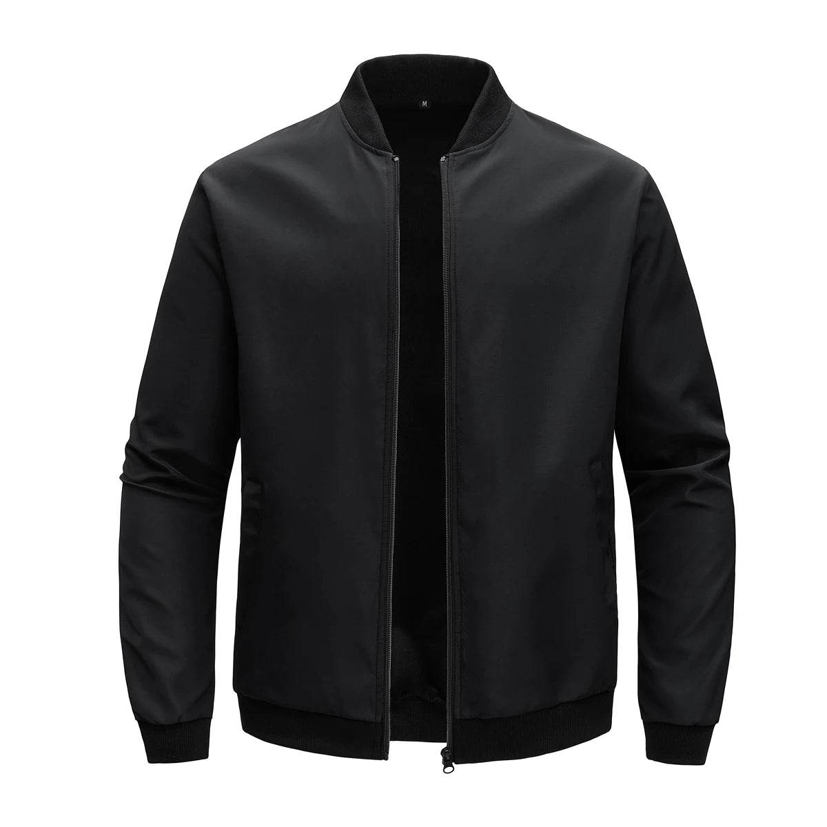 Men's Casual Thin Baseball Collar Jacket - Solid Color, Loose Fit for Spring - Buy Center US