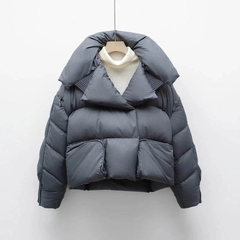 Women's White Duck Down Jacket - Warm Parkas with Removable Sleeves - Buy Center US