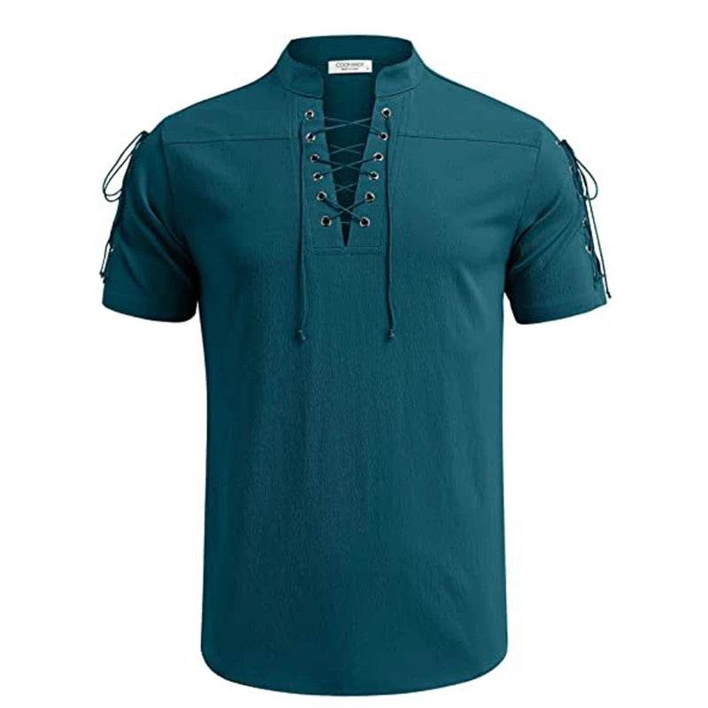 GYM STEEZE Summer Men's V-Neck Shirt - Breathable Casual Short Sleeve - Buy Center US