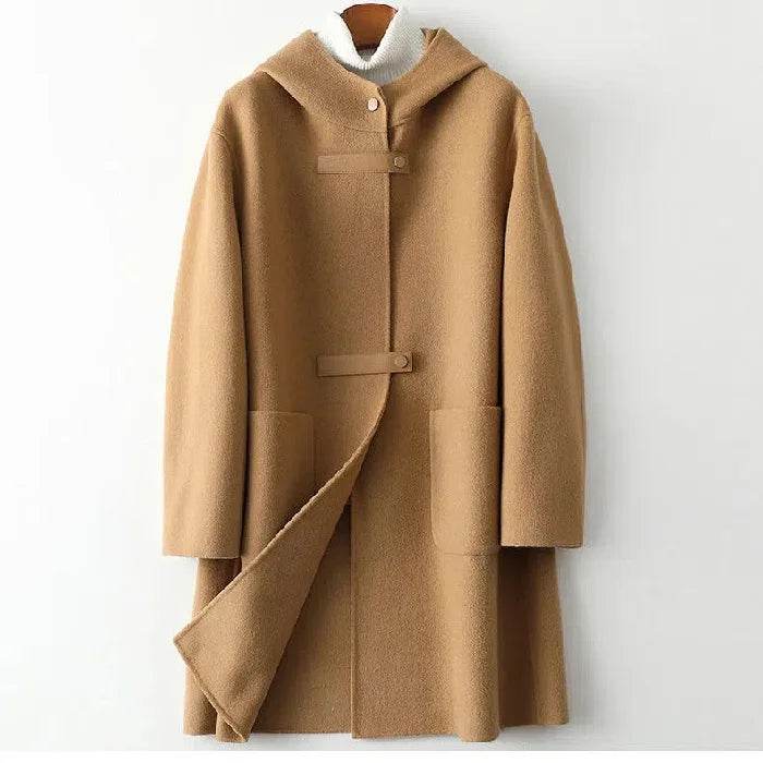 Women’s Double-Sided Cashmere Coat - Slim Fit Wool Windbreaker - Buy Center US