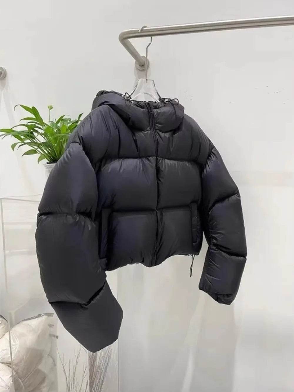 Women's Super Thick Hooded Puffer Coat - 90% White Duck Down - Buy Center US