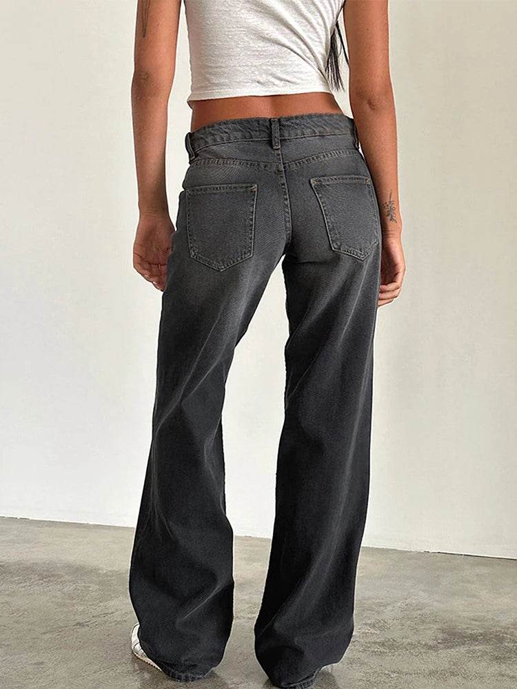 Y2K High Waist Baggy Jeans for Women - Vintage Loose Fit Denim - Buy Center US