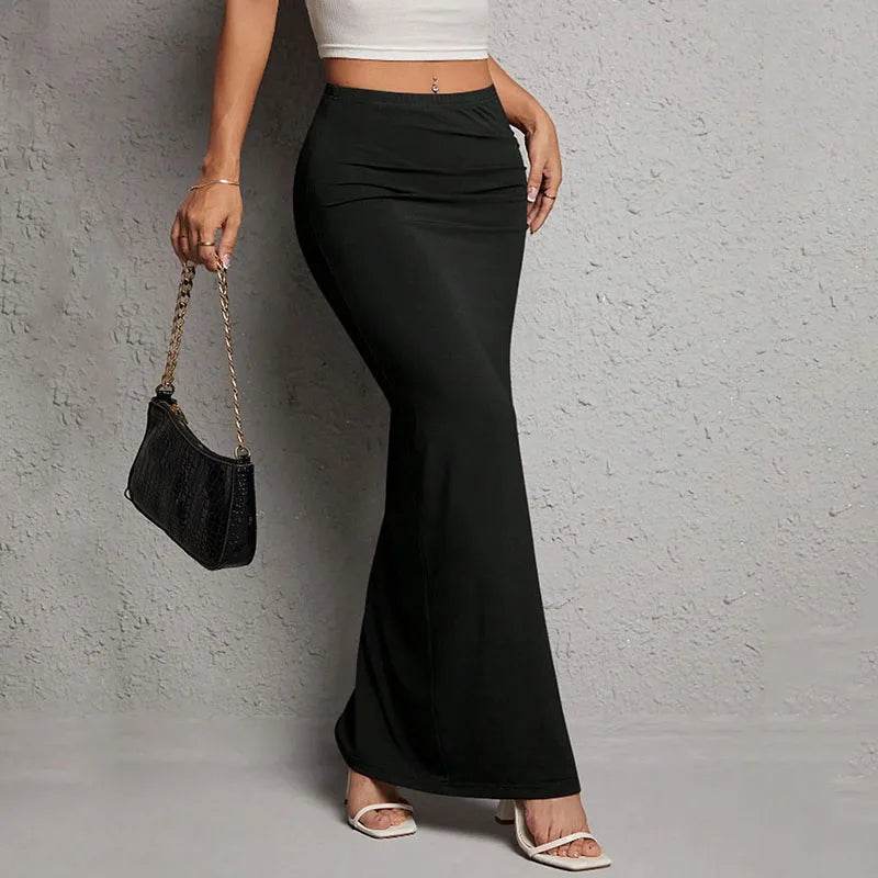 Lucyever High-Waisted Black Bodycon Skirt - Elegant Side Split Design - Buy Center US