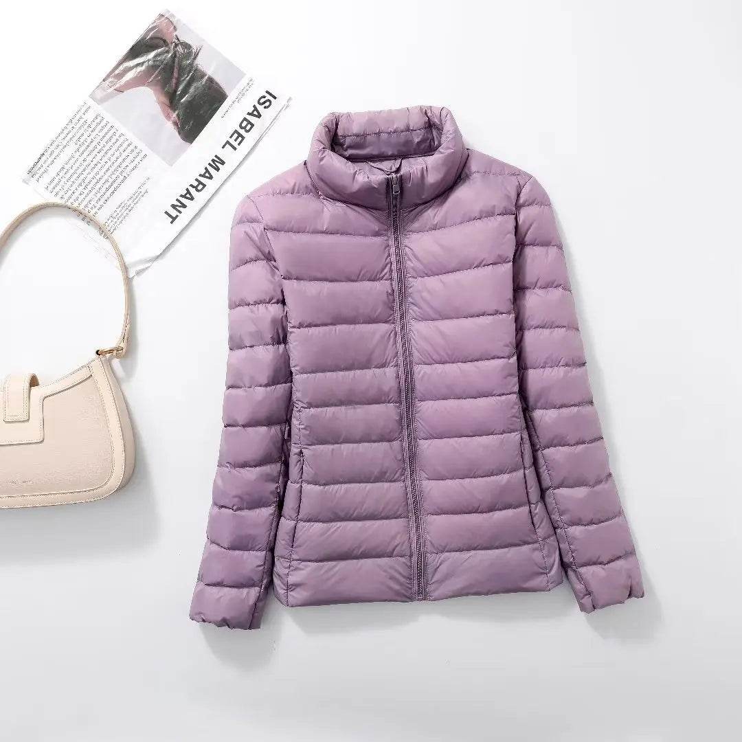 Ultralight Women’s Slim Fit Puffer Jacket - 15 Colors, Windproof Design - Buy Center US