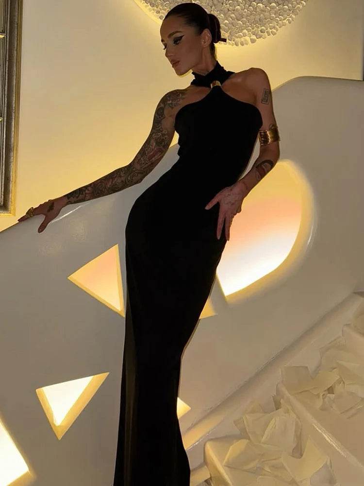 Mozision Turtleneck Off-Shoulder Maxi Dress - Sexy & Elegant Style - Buy Center US