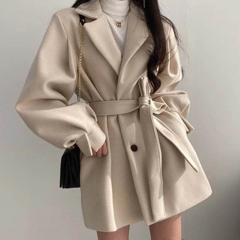 Women's Thickened Woolen Coat - Dragon & Phoenix Pattern for Autumn/Winter - Buy Center US