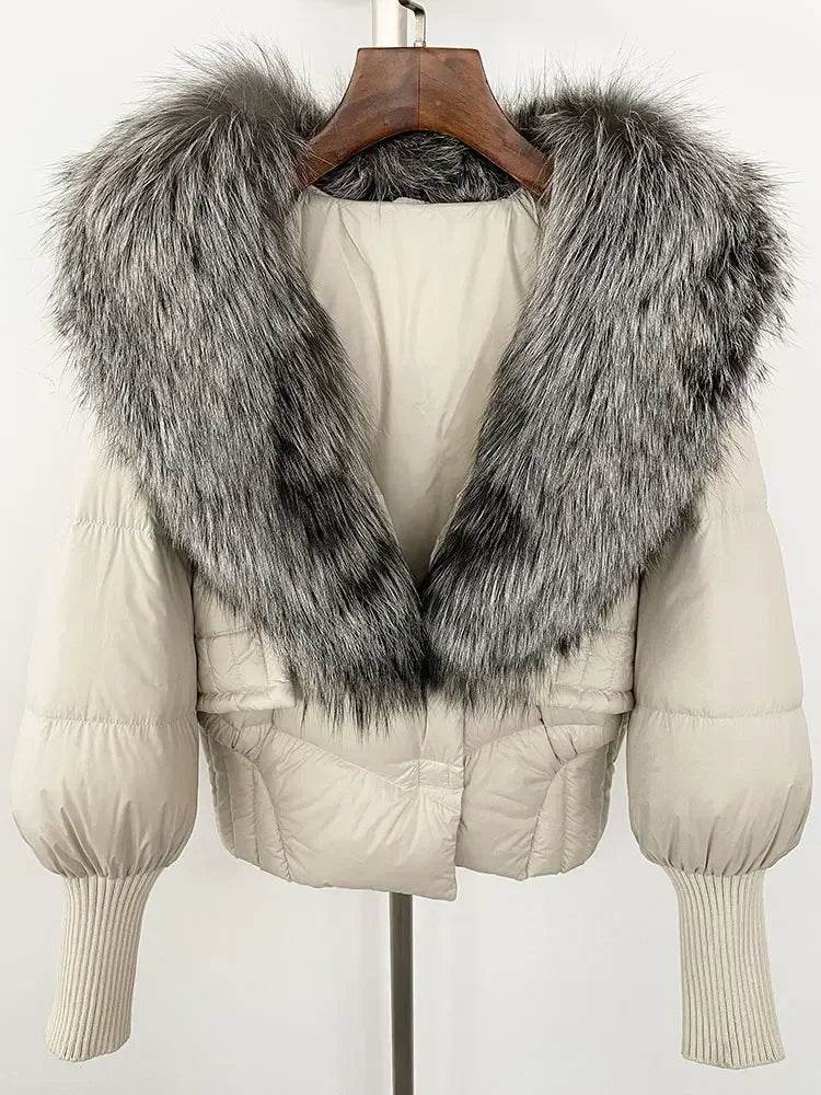 Elegant Casual Women’s Raccoon Fur Collar Coat - Winter Jacket 2024 - Buy Center US