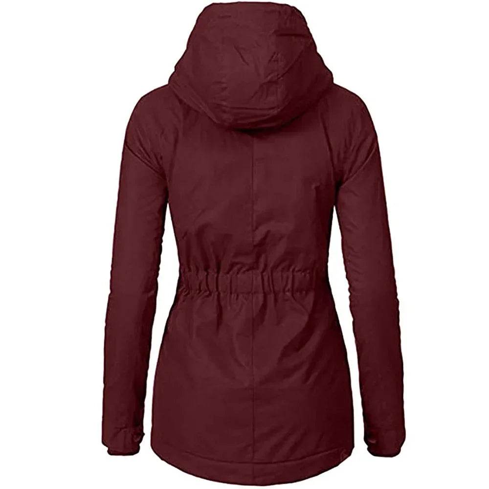 Kalenmos Women's Hooded Zipper Coat - Casual Thick Parka for Autumn - Buy Center US
