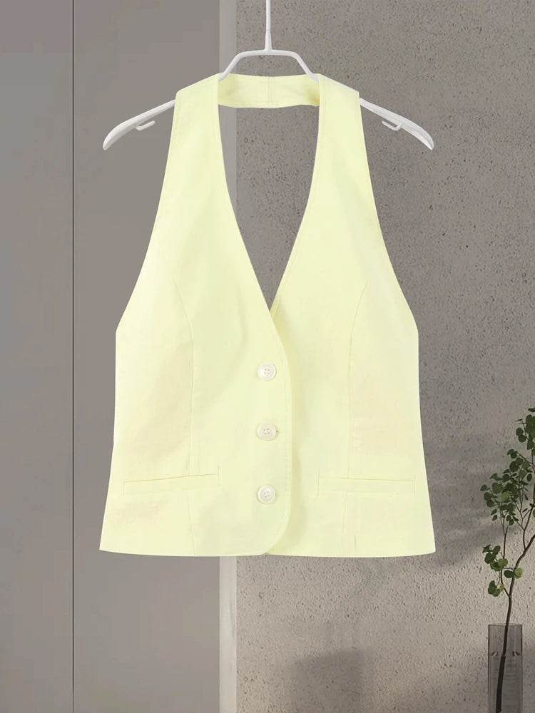 HTTEM Women’s Summer Vest Shorts Set - V-Neck Sleeveless Style - Buy Center US
