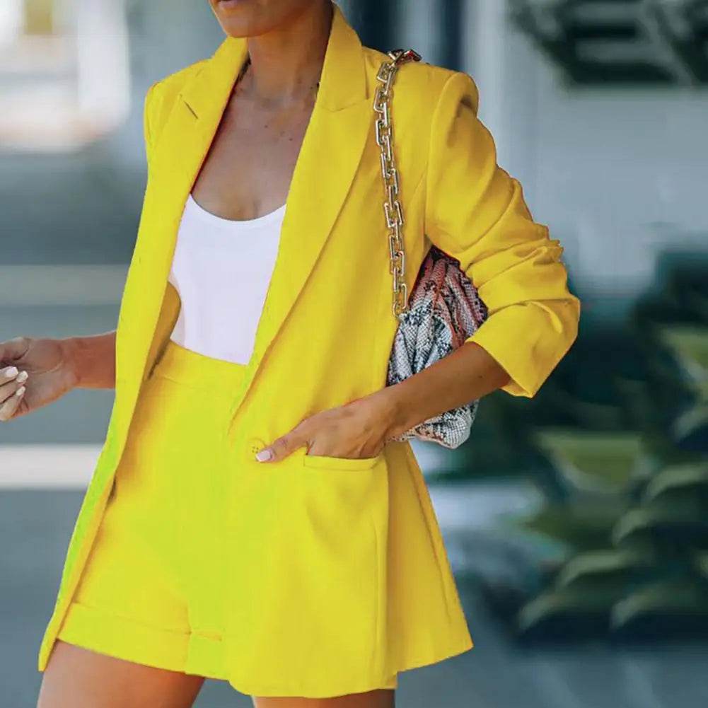 SANWOOD Women's Summer Jacket Shorts Suit - Office Casual Outfit - Buy Center US