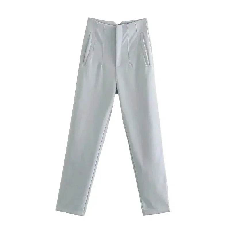 TRAF Women's High Waist Trousers - Formal & Casual Cropped Pants - Buy Center US