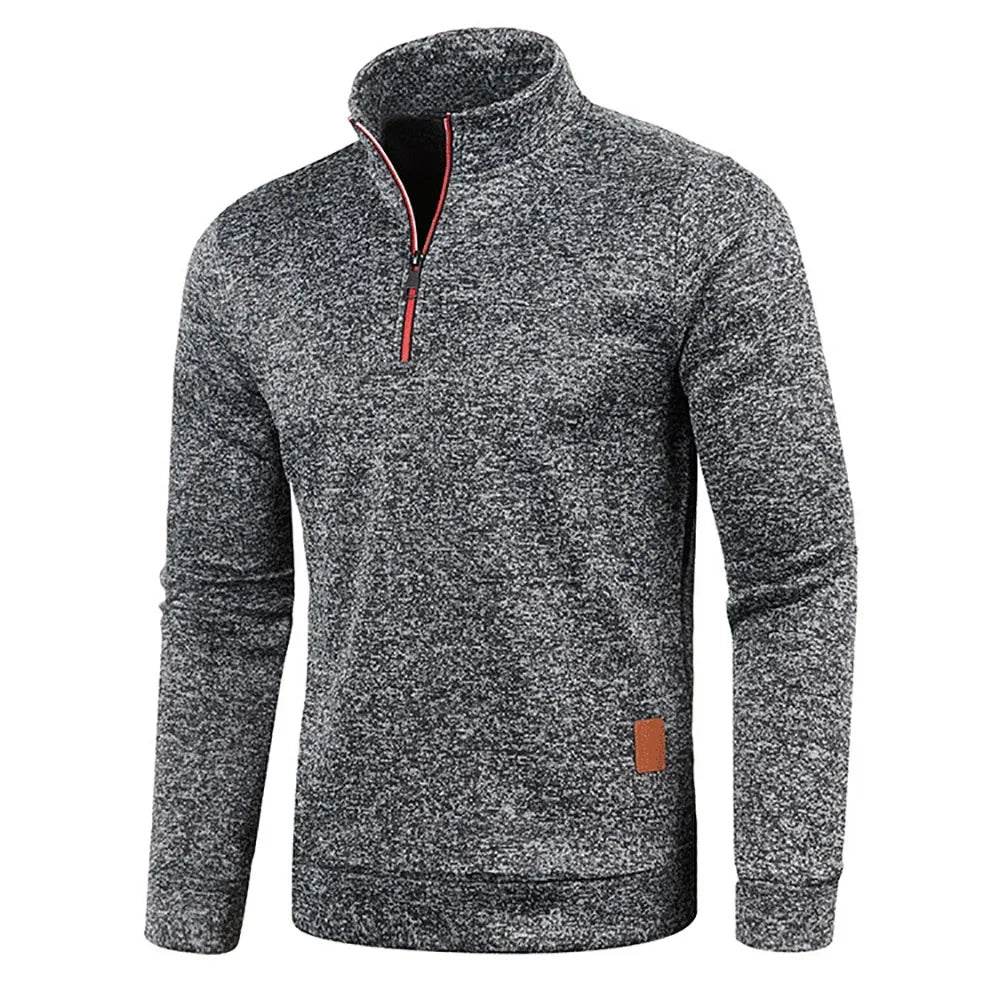 WHWR Men's Fleece Stand Collar Jacket - Slim Casual Half Zipper Pullover - Buy Center US
