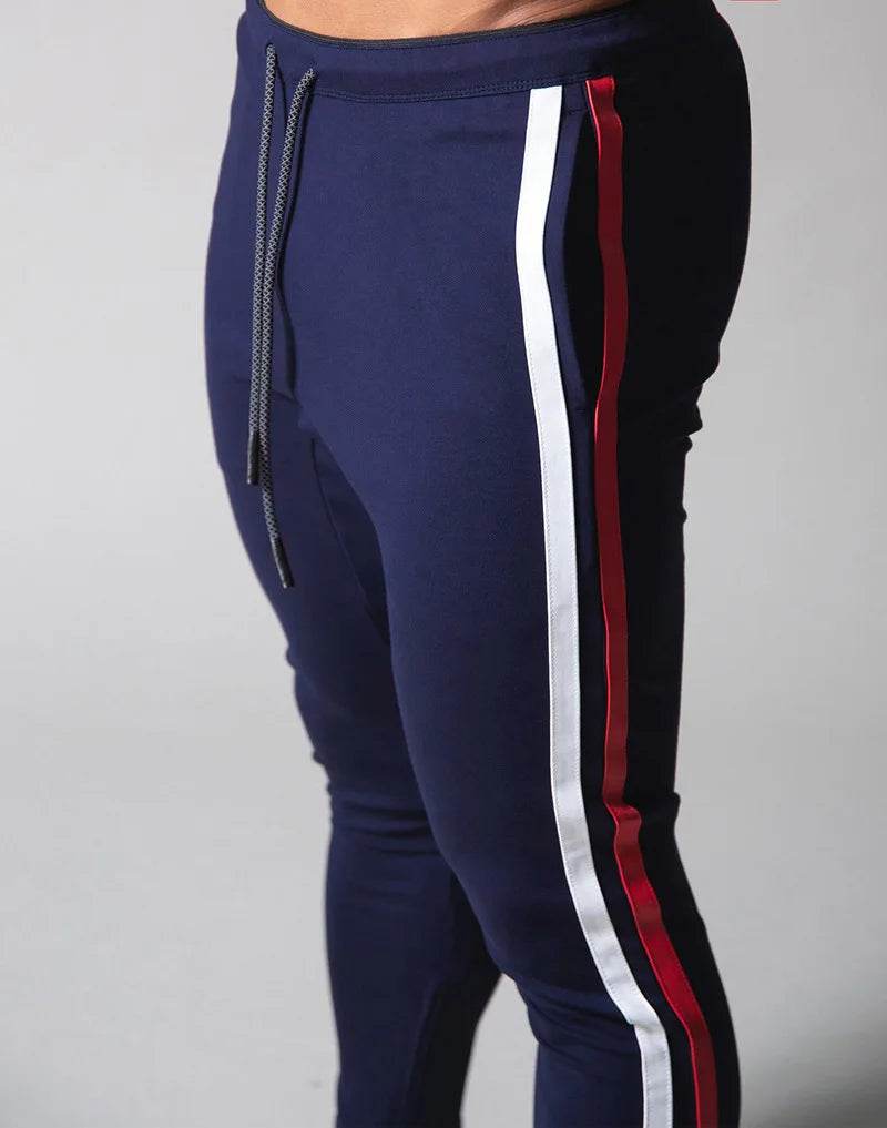 GYMNORTH Men's Casual Sports Pants - Spring/Fall Zippered Striped Design - Buy Center US