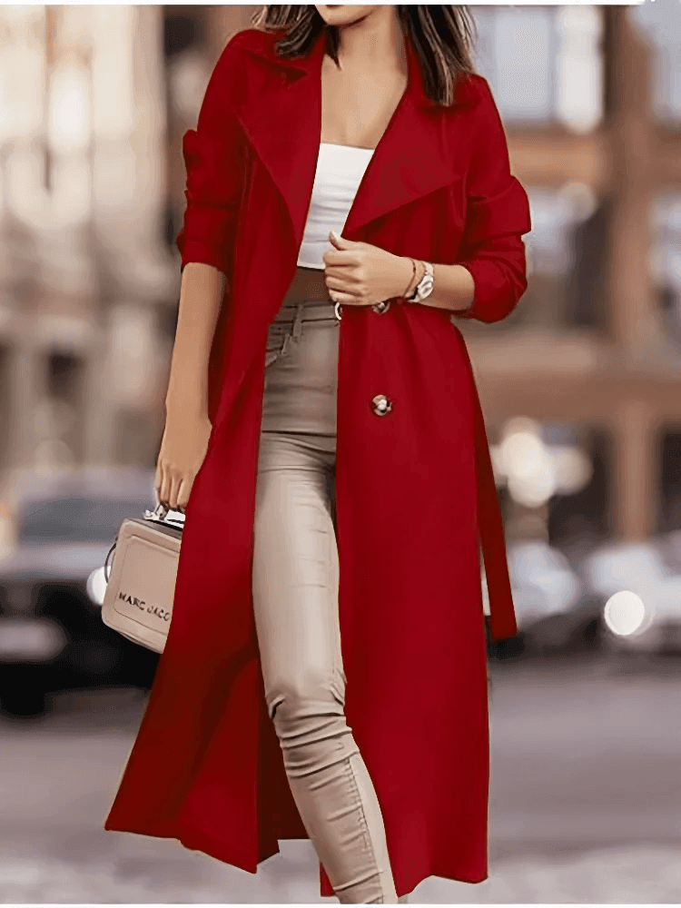 RVHS Women's Wool Blend Double Breasted Trench Coat - Casual Style - Buy Center US