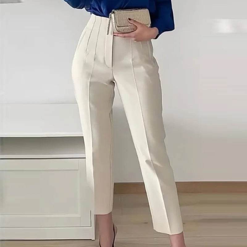 TRAF Women's High Waist Trousers - Formal & Casual Cropped Pants - Buy Center US