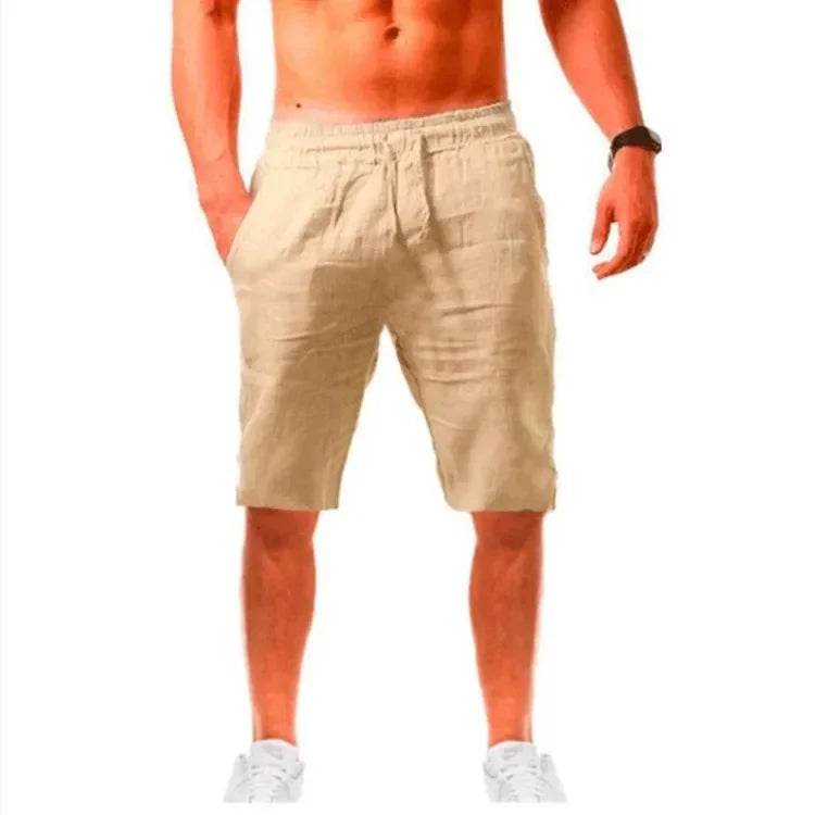 Men's Casual Cotton Linen Baggy Pants - Breathable Fitness Trousers - Buy Center US