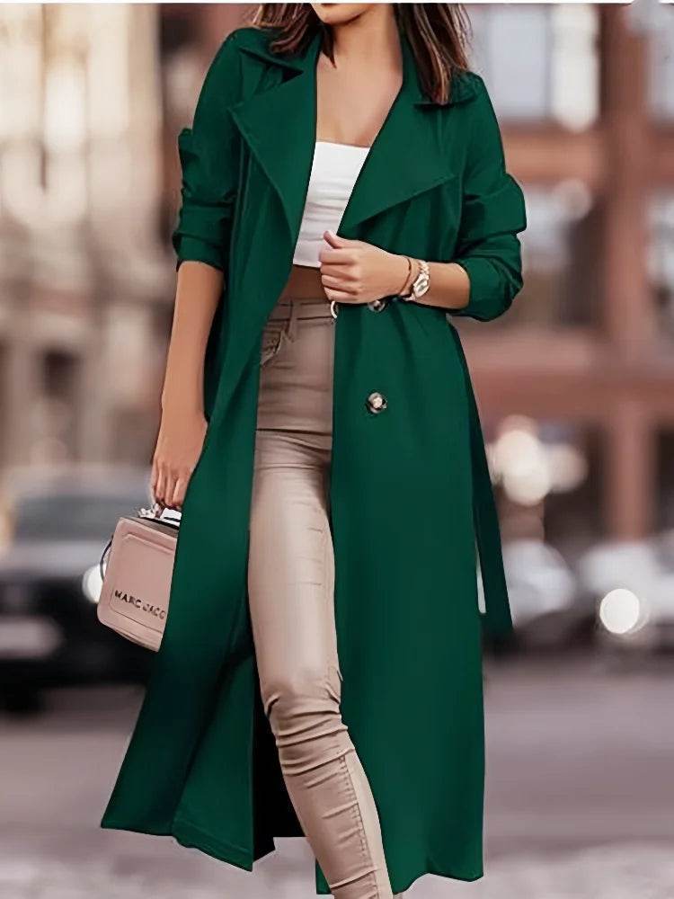 RVHS Women's Wool Blend Double Breasted Trench Coat - Casual Style - Buy Center US