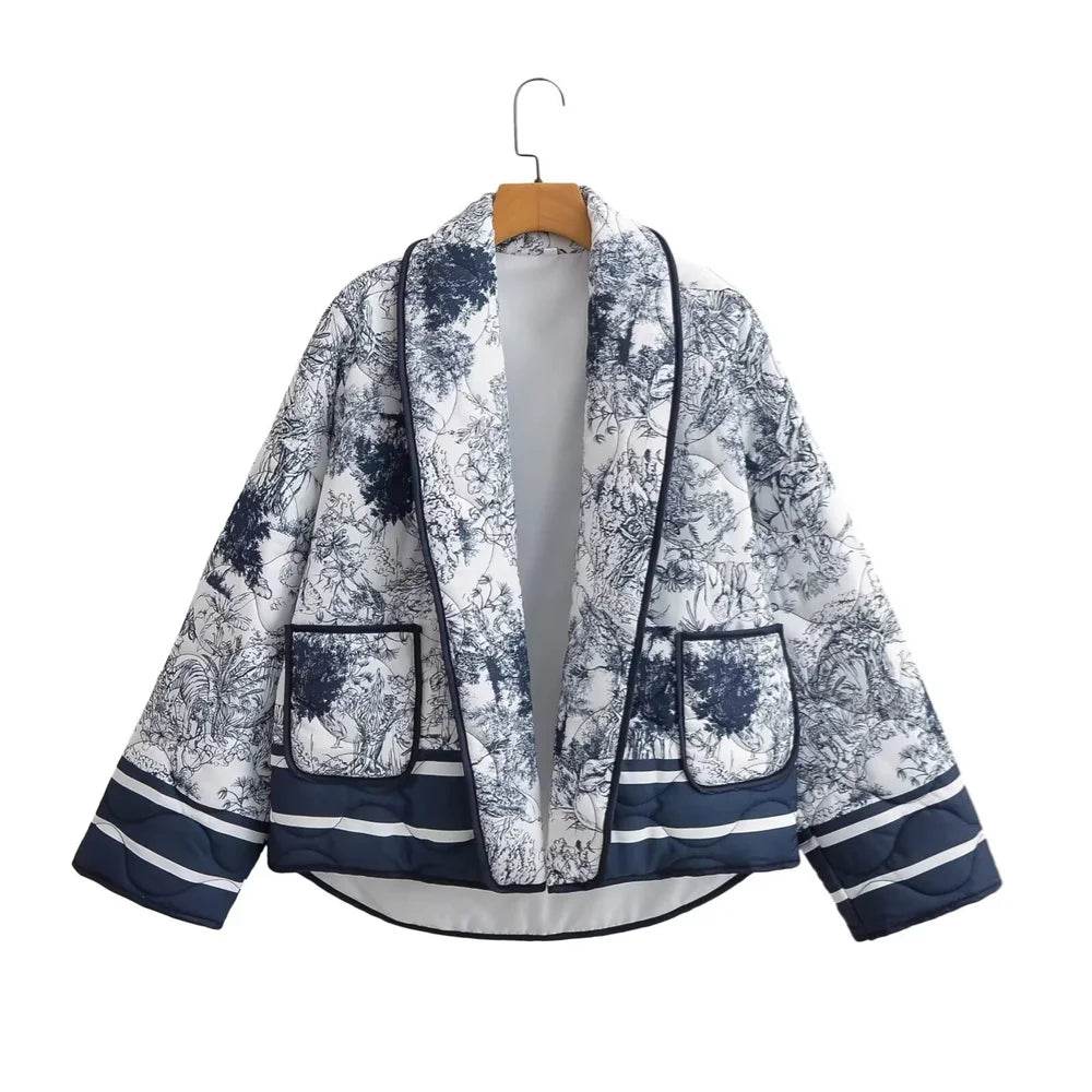 Taop&Za Women's Casual Long Sleeve Printed Cotton Jacket - Autumn Style - Buy Center US
