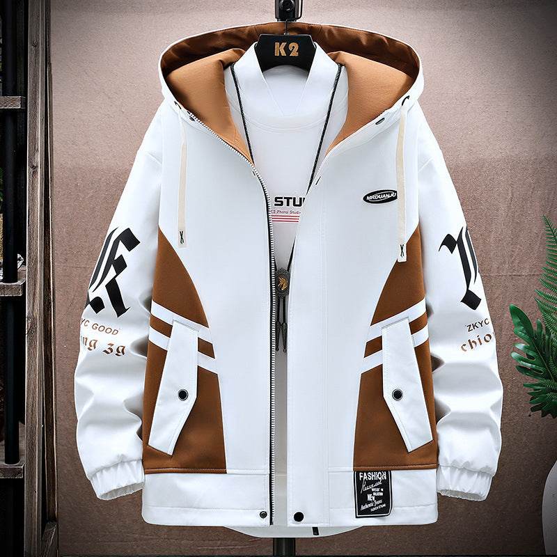 Buycenter Men's Fall Leisure Set - Hooded Jacket & Trousers, Casual Style - Buy Center US