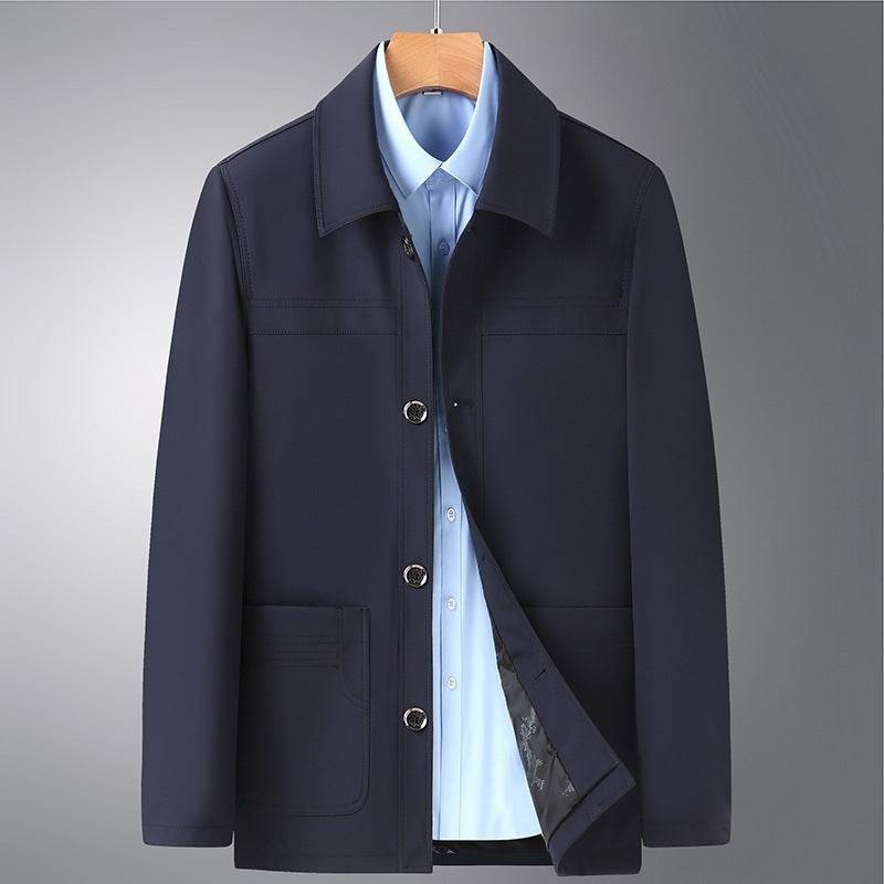 Buycenter Plus Size Men's Jacket - Light Business Fall Coat for Seniors - Buy Center US