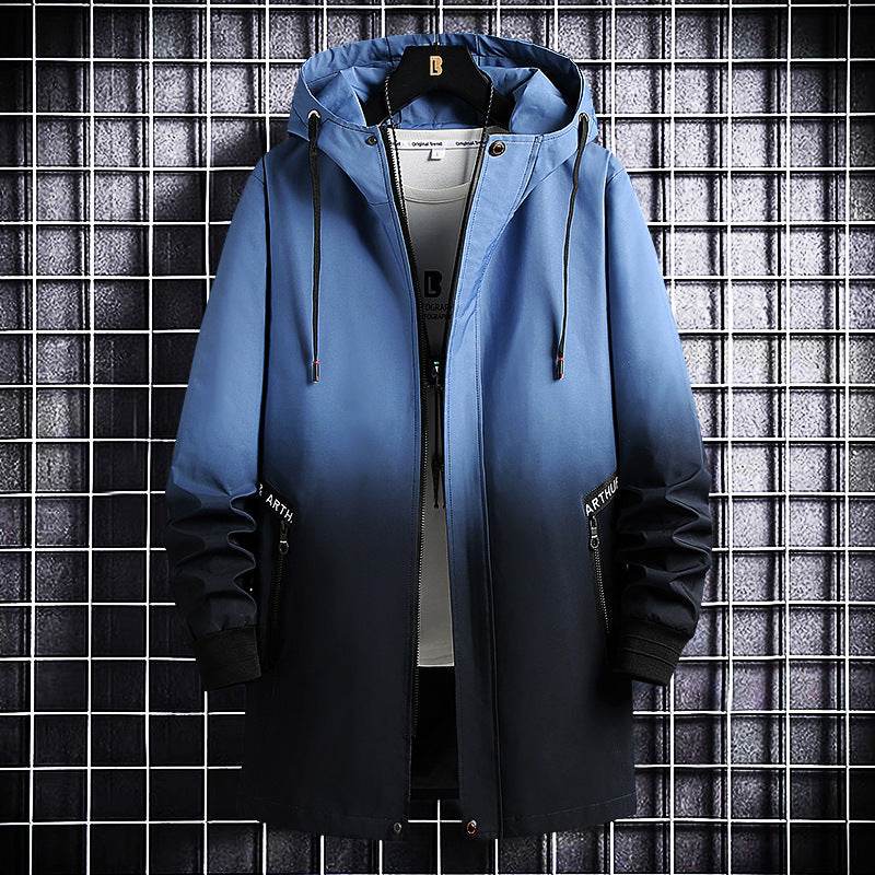 Trendy Men's Hooded Trench Coat - All-Matching Spring & Autumn Style - Buy Center US