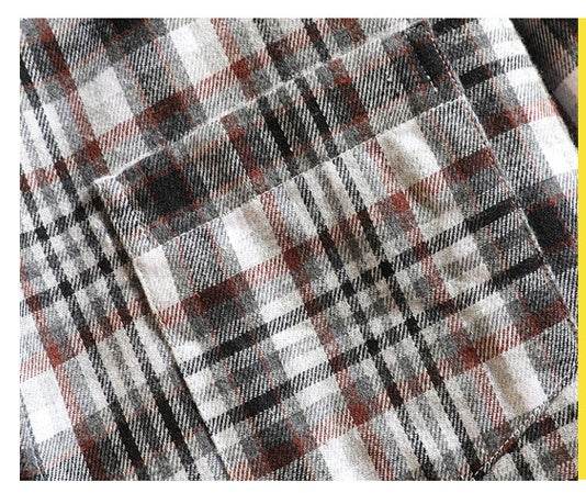 Buycenter Men's Checked Long-Sleeved Shirt - Stylish Japanese Fit & Design - Buy Center US