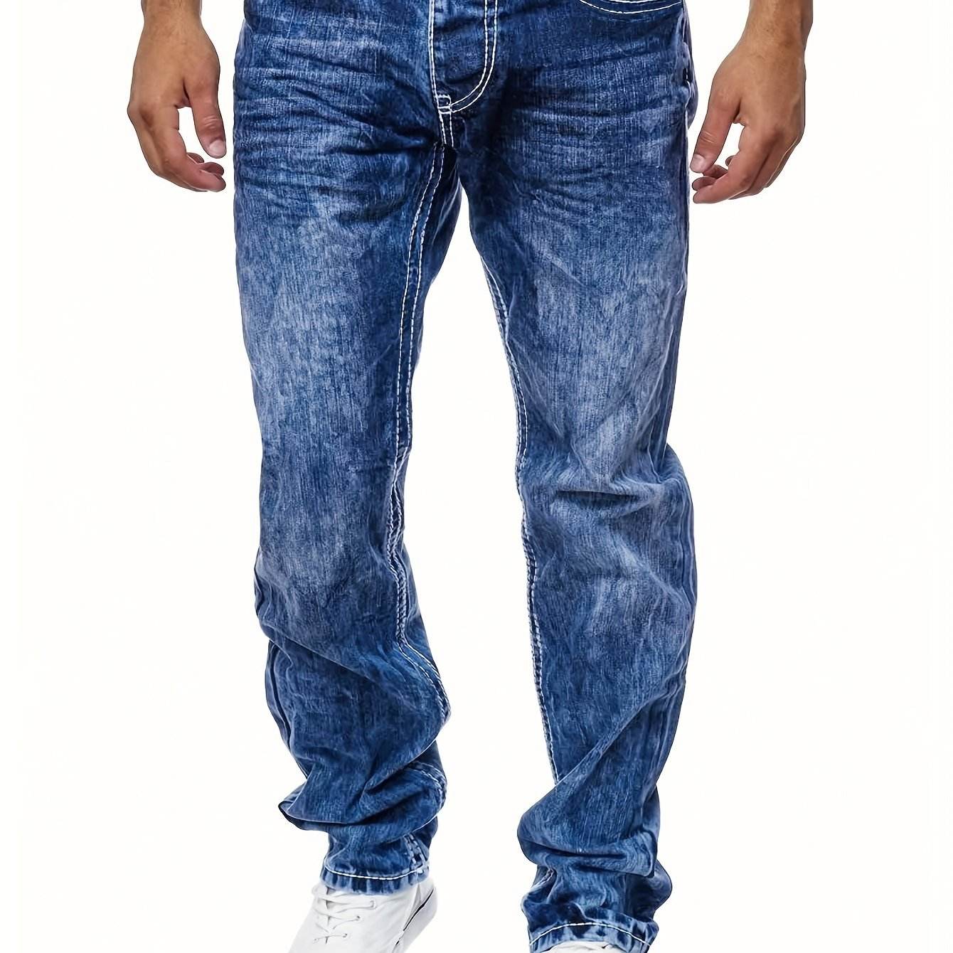 Men's Slim Fit Stretch Denim Jeans - Street Style for All Seasons - Buy Center US