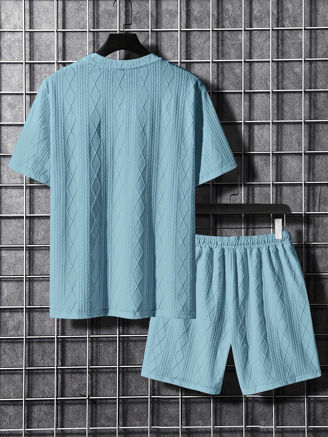 Men's Casual Outfit - Solid Color, Stretchy Knit Fabric for All Seasons - Buy Center US