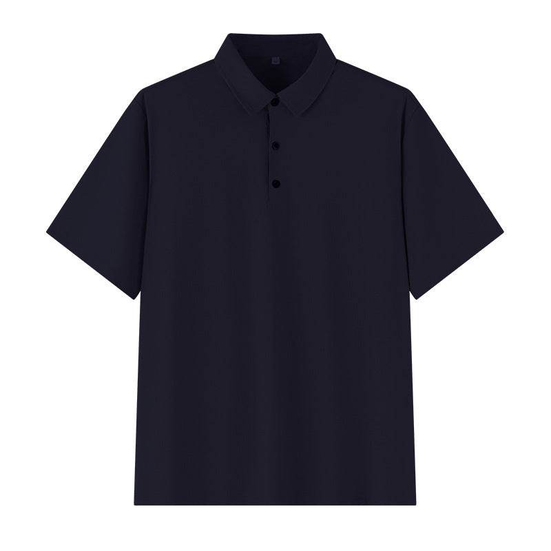 Buycenter Plus Size Seamless Polo Shirt - Ice Silk, Short Sleeve for Summer - Buy Center US