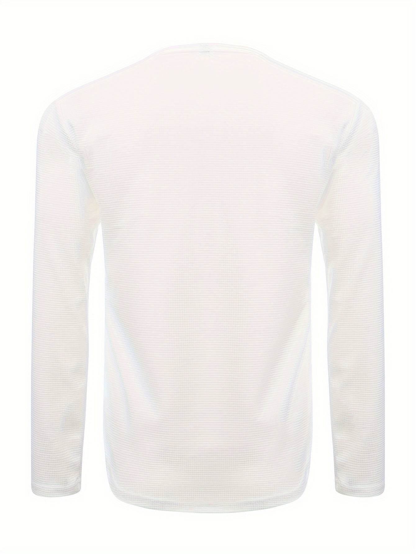 Men's Waffle V Neck Long Sleeve Active T-shirt - Comfy Casual Wear - Buy Center US