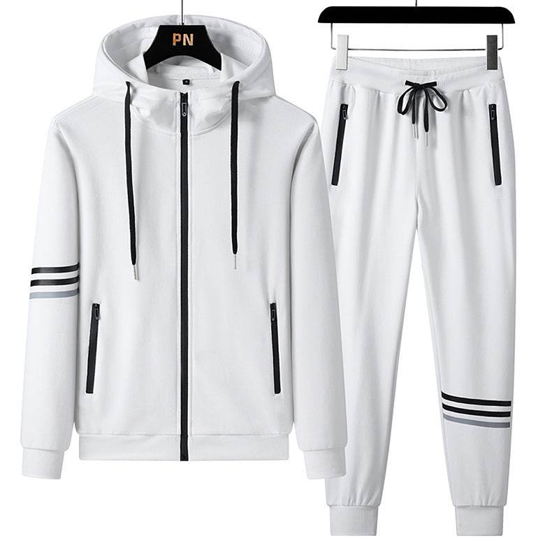 Buycenter Men's Casual Hooded Sweater Trousers Set - Pure Cotton, Sports Style - Buy Center US