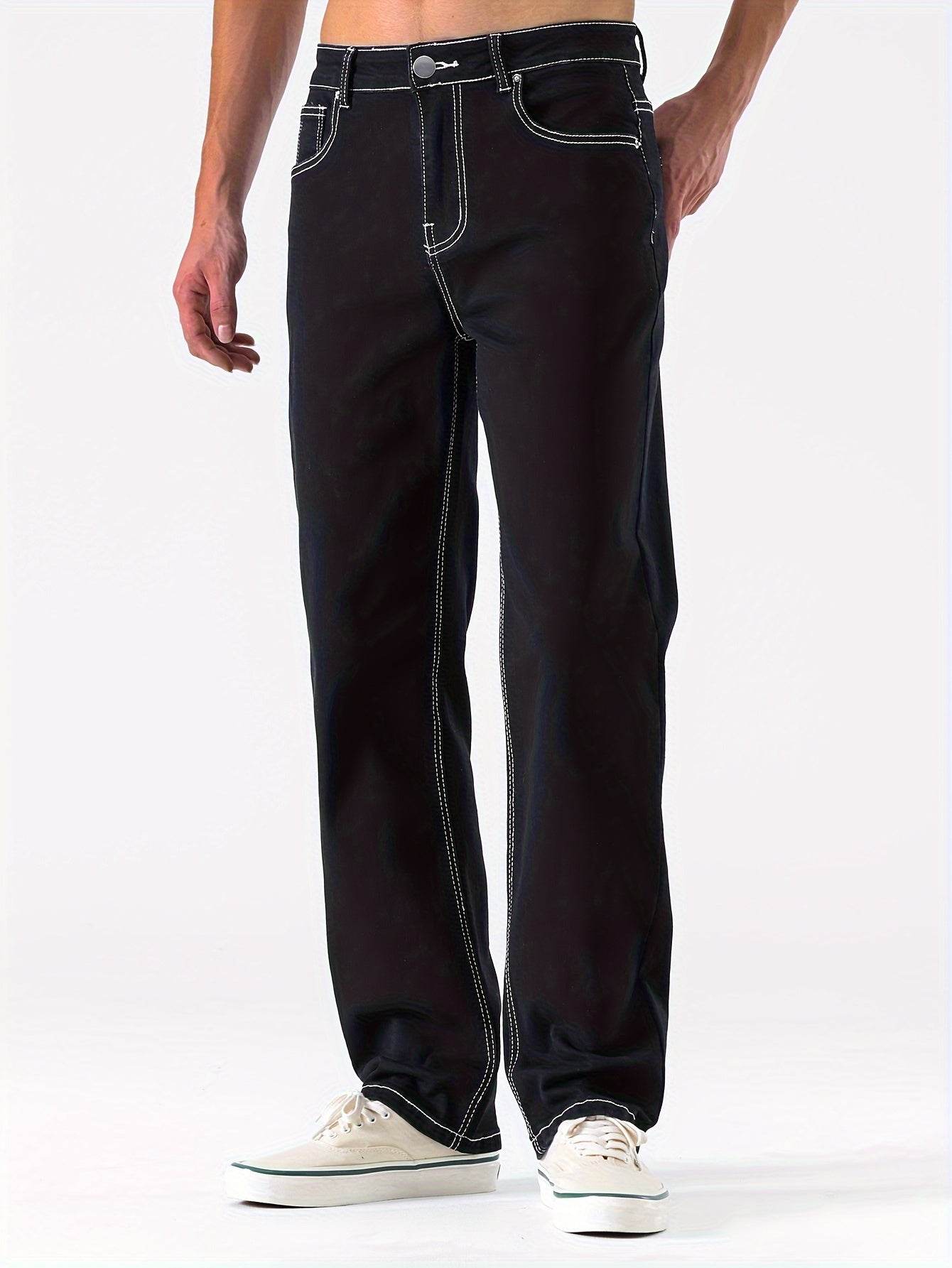 Men's Slim Fit Stretch Denim Jeans - Street Style for All Seasons - Buy Center US