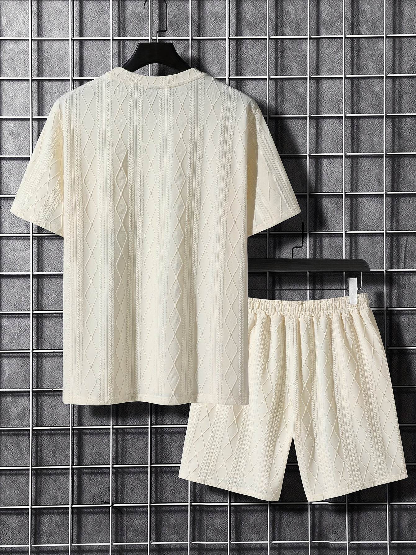 Men's Casual Outfit - Solid Color, Stretchy Knit Fabric for All Seasons - Buy Center US