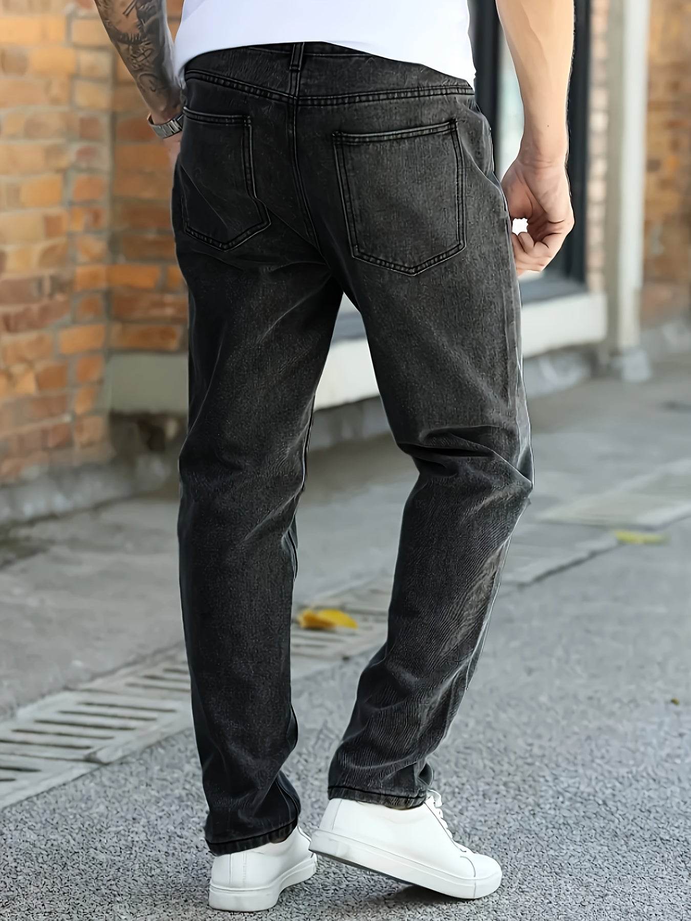 Men's Fashion Denim Jeans - Regular Fit, Cotton Blend, Street Style - Buy Center US