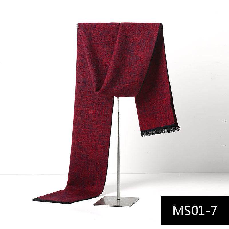 Buycenter Men's Cashmere Warm Scarf - Stylish Grid Design for Autumn - Buy Center US