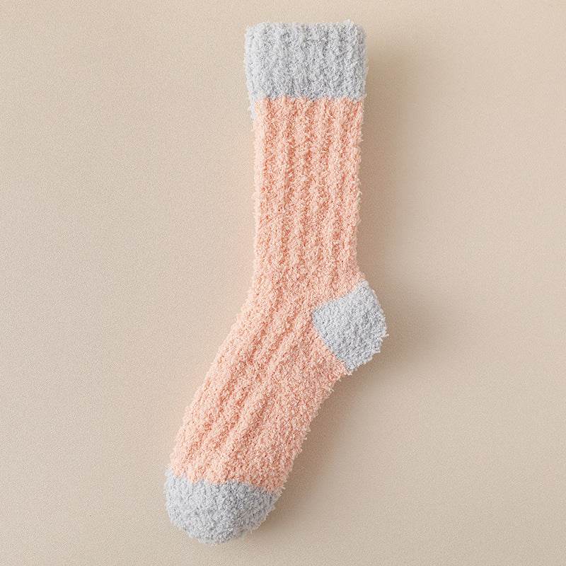 Women's Thickened Thermal Coral Fleece Socks - Cozy Middle Tube Designs - Buy Center US