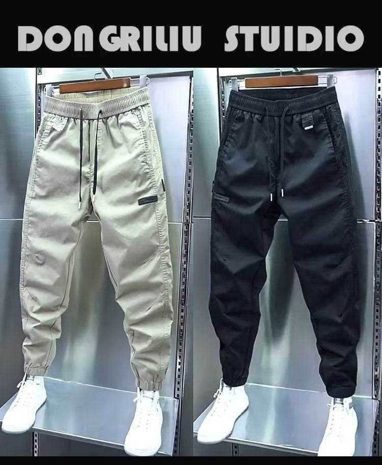Trendy Slim Fit Casual Pants for Men - Solid Color, Lightweight Style - Buy Center US
