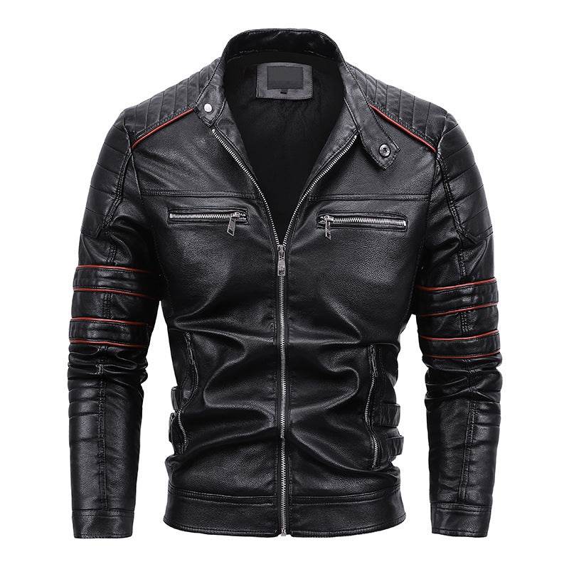 Buycenter Men's Plus Velvet Motorcycle Jacket - Casual & Stylish Fit - Buy Center US