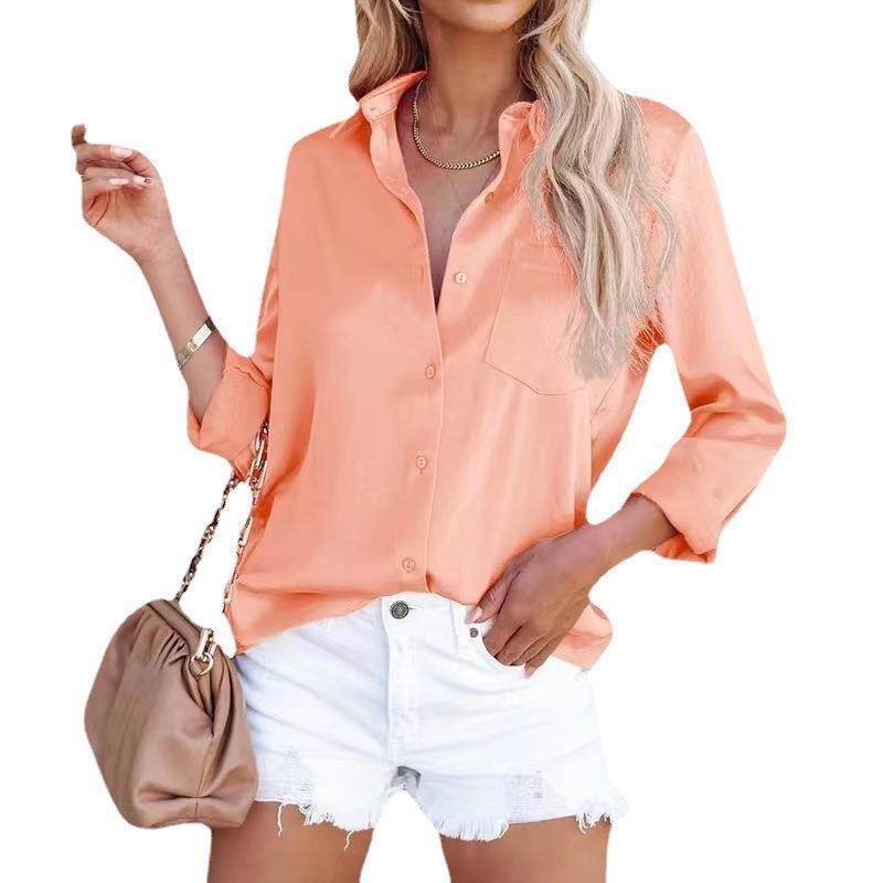 Women's Spring Long Sleeve V-Neck Top - European & American Styles - Buy Center US