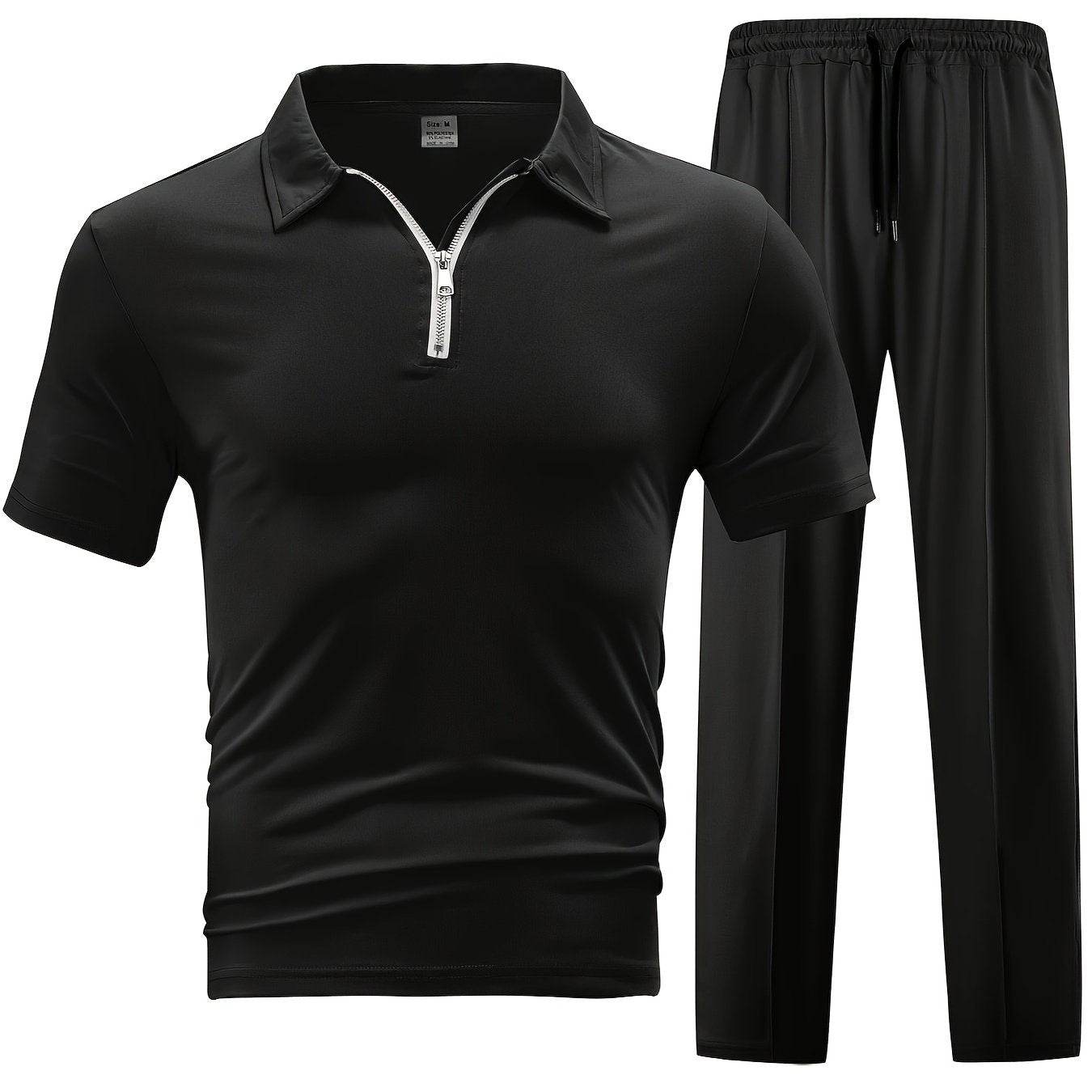Men's Casual Outdoor Zip Short Sleeve & Pants Set - 5 Color Options - Buy Center US