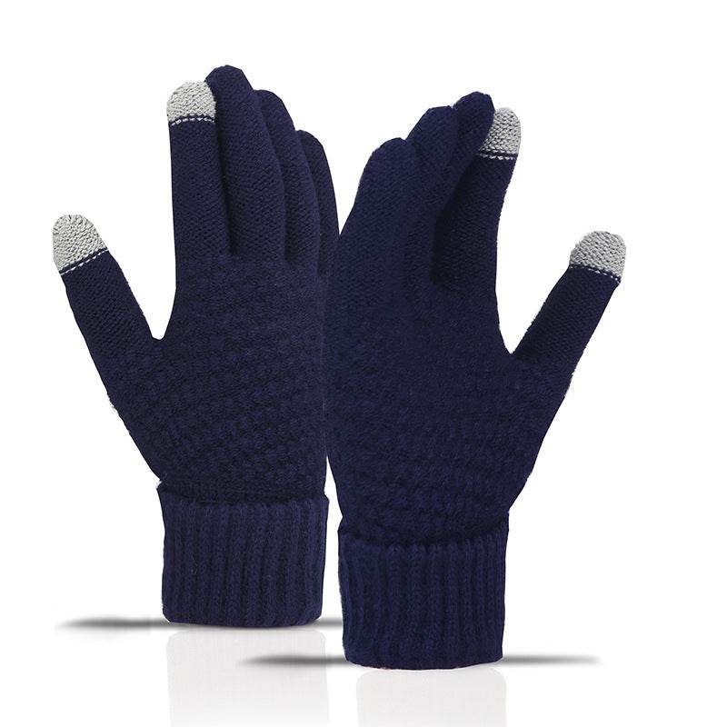 Warm Fleece-lined Cycling Gloves - Wind-proof Touchscreen Knitted Design - Buy Center US