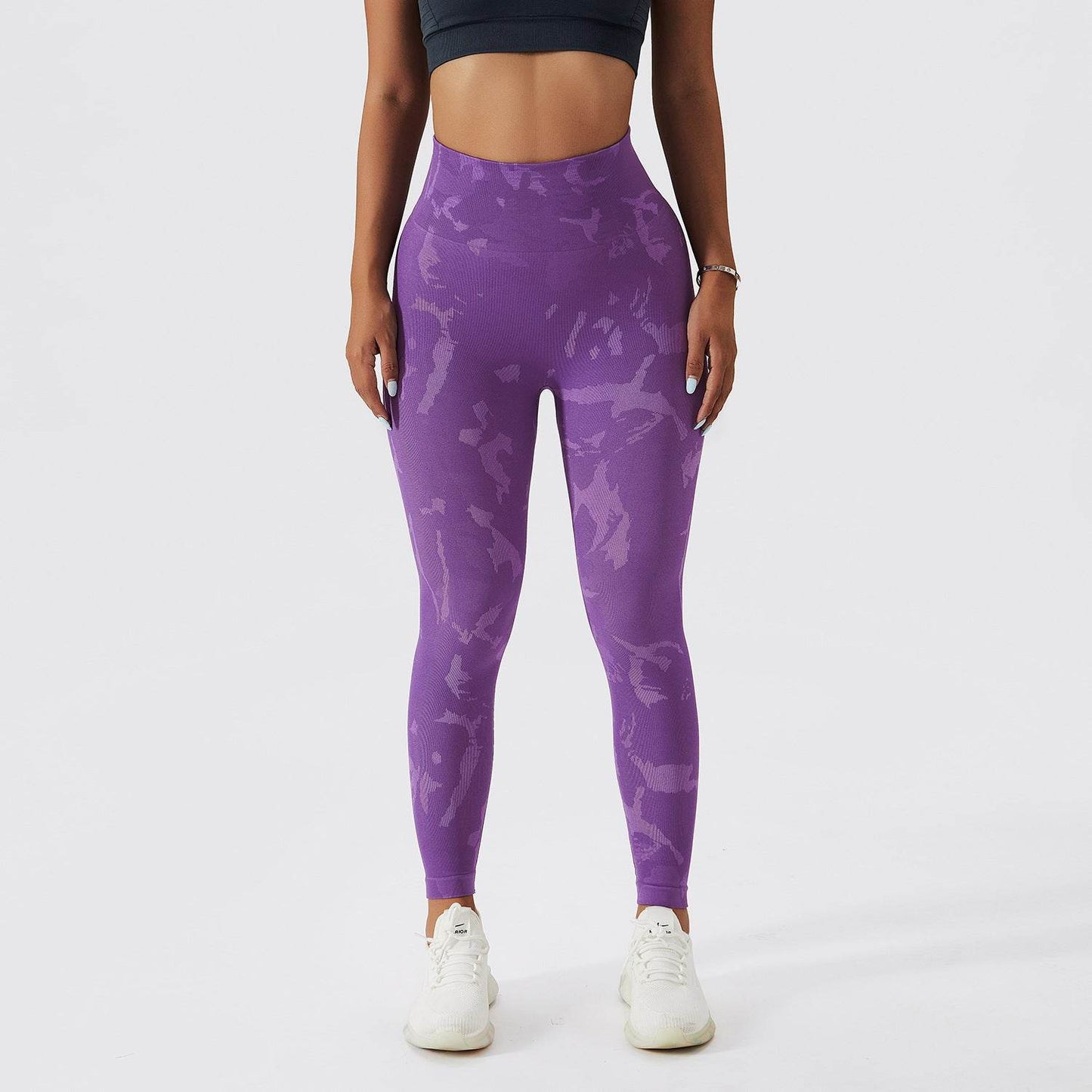 Women's Camouflage Peach Hip Raise Fitness Pants - Quick-Drying for All Sports - Buy Center US