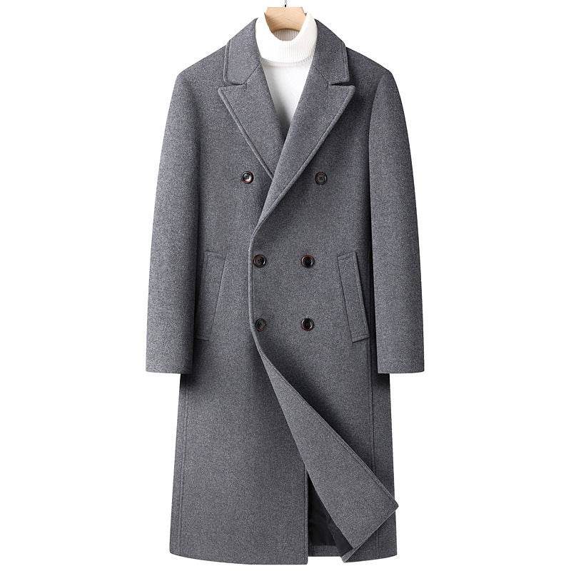 Buycenter Autumn Woolen Coat - Overknee, Double Breasted & Stylish - Buy Center US