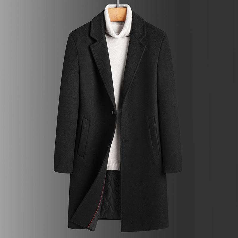Buycenter Men's Slim Casual Trench Coat - Thick Woolen Jacket for Winter - Buy Center US