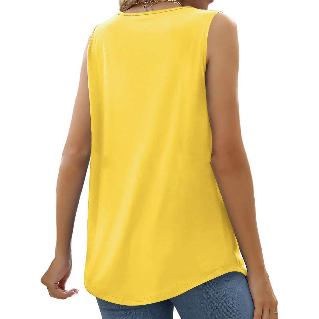 Women's Summer Pleated Halter Top - Casual Sleeveless Vest for Travel - Buy Center US